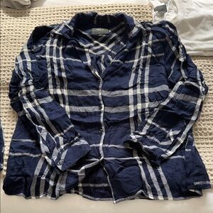 Rails Navy and White Checkered Shirt